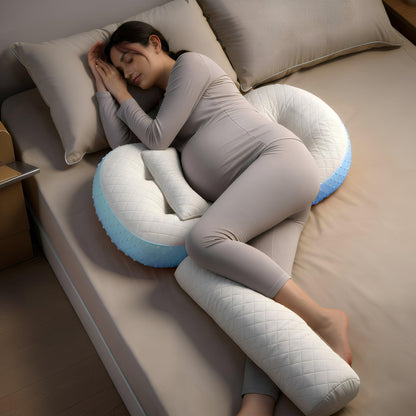 StarAndDaisy Pregnancy Pillow for Women | Maternity Pillow for Pregnancy Sleeping with Cuddle Pillow with Belly Support, Adjustable Butterfly Design, Leg Support (Light Blue)