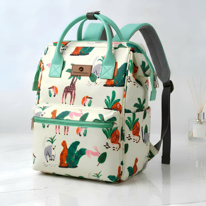 StarAndDaisy Baby Diaper Bag for Mother Travel/Diaper Bags for Mother for Travel with Laptop Pocket, Multi Compartments, Insulated Bottle Pockets, Waterproof, Ultra soft fabric - Green