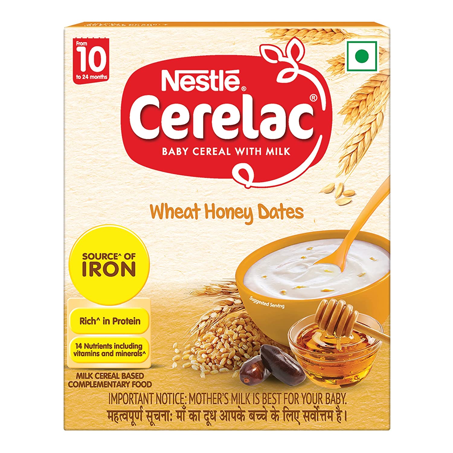 Nestle Cerelac Wheat Honey Cereal, 10 -24 mths, 300 gm