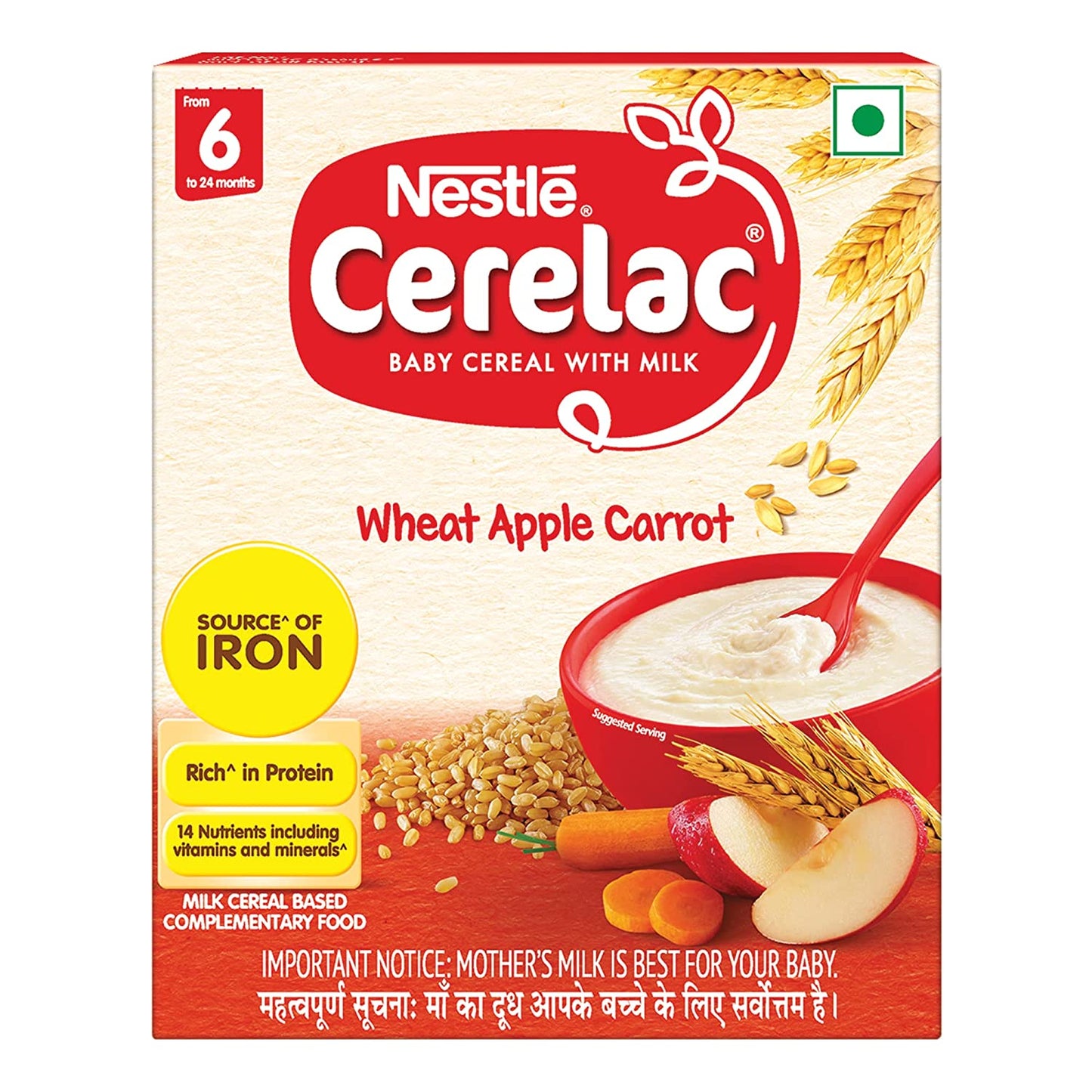 Nestle Cerelac Apple and Carrot Cereal, 6 -24 mths, 300 gm