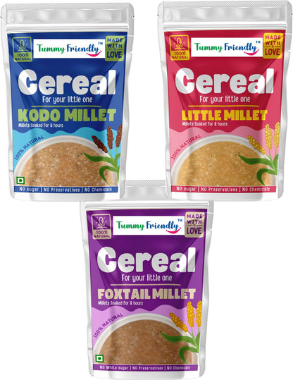 Tummy Friendly Foods Foxtail, Little & Kodo Millet Cereal 900g, (300g each pack)