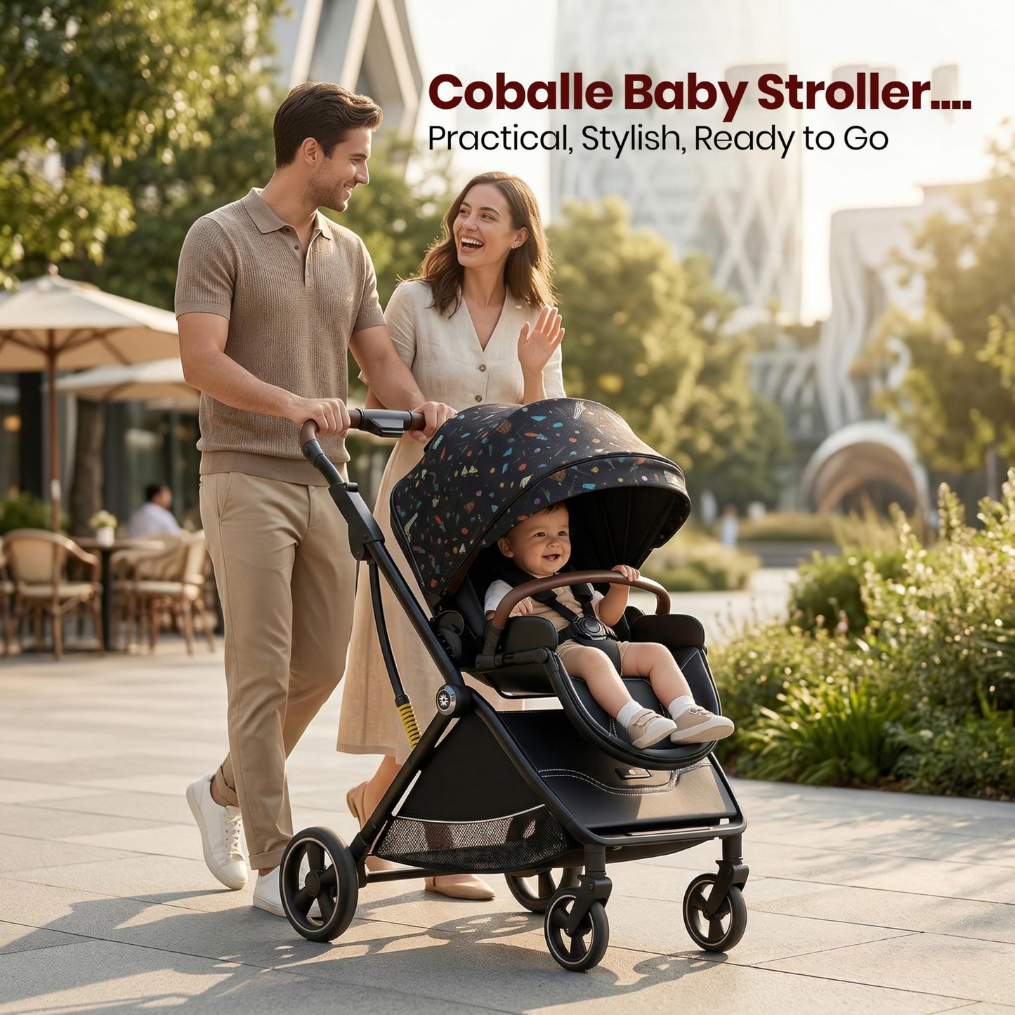 StarAndDaisy Foldable Baby Stroller for 0-3 Years Infant & Toddler Multi-Purpose, Multi-Adjustment Stroller pram Travel Friendly, Broad seat & Bed Buggy for Boys & Girls -Graffiti