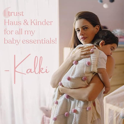 Haus and Kinder 3 in 1 Baby Sleeping Bag and Carry Nest | Cotton Bedding Set for Infants and New Born Baby | Portable and Travel Friendly | 0-6 Months (Be-Leaf in Yourself)