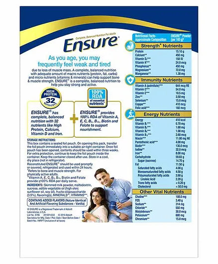 Ensure Vanilla Flavour Nutrition Drink - 400 gm