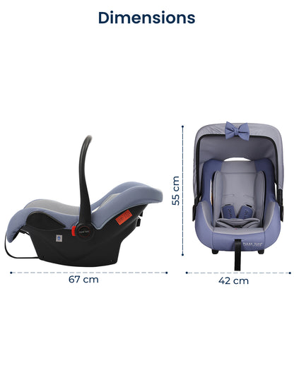 Polka Tots 5-In-1 Baby Car Seat Carry Cot With Canopy Feeding Seat 0 To 15 Months - Blue