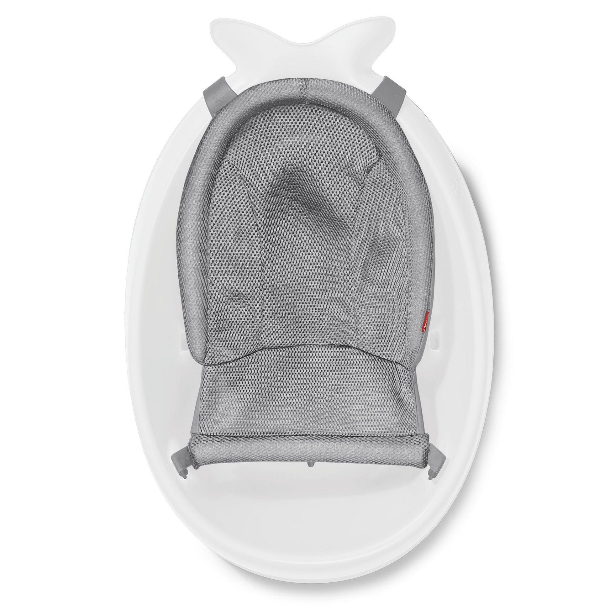 Skip Hop Bath Tub - Moby Smart Sling 3-Stage Tub, PVC-Free, Phthalate-Free, Non Slip Bath Tub for New Born with Drain Plug (Birth to 11Kg, White Color)