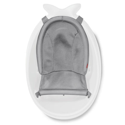 Skip Hop Bath Tub - Moby Smart Sling 3-Stage Tub, PVC-Free, Phthalate-Free, Non Slip Bath Tub for New Born with Drain Plug (Birth to 11Kg, White Color)