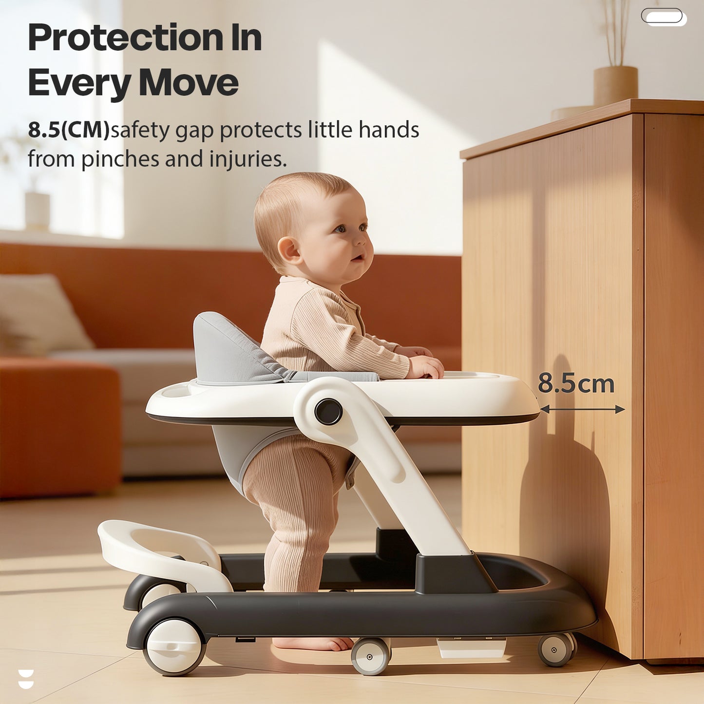 StarAndDaisy Baby Walker for 6-18 Month Baby Boy & Girl / Height Adjustment, Speed Control / Baby Walker for Kids with Safety Wheels and Comfortable Seat (Wiggle W-grey)