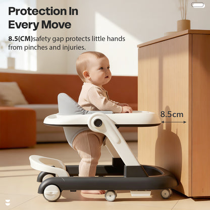 StarAndDaisy Baby Walker for 6-18 Month Baby Boy & Girl / Height Adjustment, Speed Control / Baby Walker for Kids with Safety Wheels and Comfortable Seat (Wiggle W-grey)