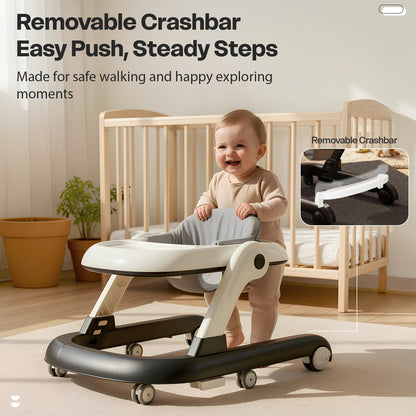 StarAndDaisy Baby Walker for 6-18 Month Baby Boy & Girl / Height Adjustment, Speed Control / Baby Walker for Kids with Safety Wheels and Comfortable Seat (Wiggle W-grey)