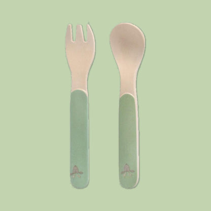 Polka Tots Eco Friendly 5 Pc Bamboo Fiber Dinner Set For Toddler (Deer)