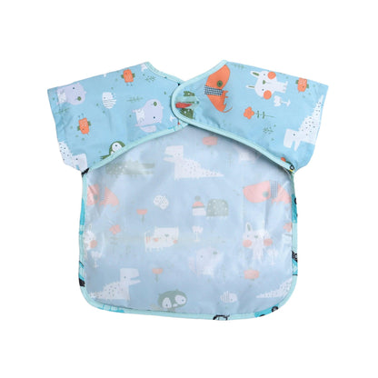 Polka Tots Waterproof Half Sleeves Apron Feeding Bibs for Baby Animal Print