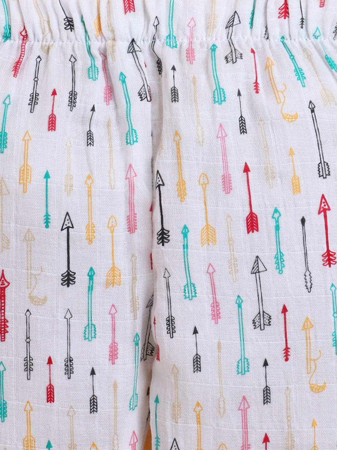 Polka Tots Muslin Cotton Cupid Print Full Sleeve Jabla Pant - White (3-6 Months)