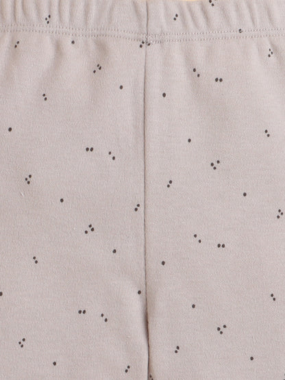 Polka Tots Cotton Sweatshirt & Jogger Pants for Baby Girls & Boys - Beige (3-6 Months)