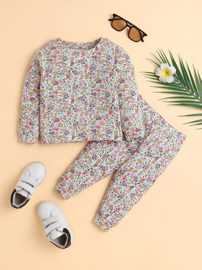 Polka Tots Cotton Sweatshirt & Jogger Pants for Baby Girls & Boys - Multi-Color (0-2 Months)