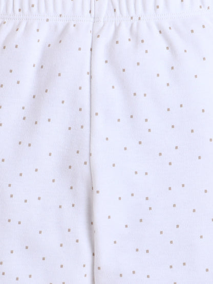 Polka Tots Cotton Sweatshirt & Jogger Pants for Baby Girls & Boys - White (0-3 Months)