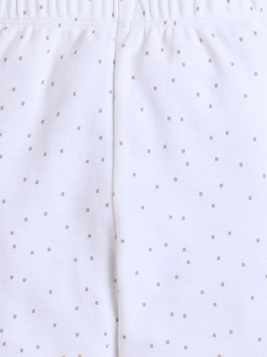 Polka Tots Cotton Sweatshirt & Jogger Pants for Baby Girls & Boys - White (0-2 Months)
