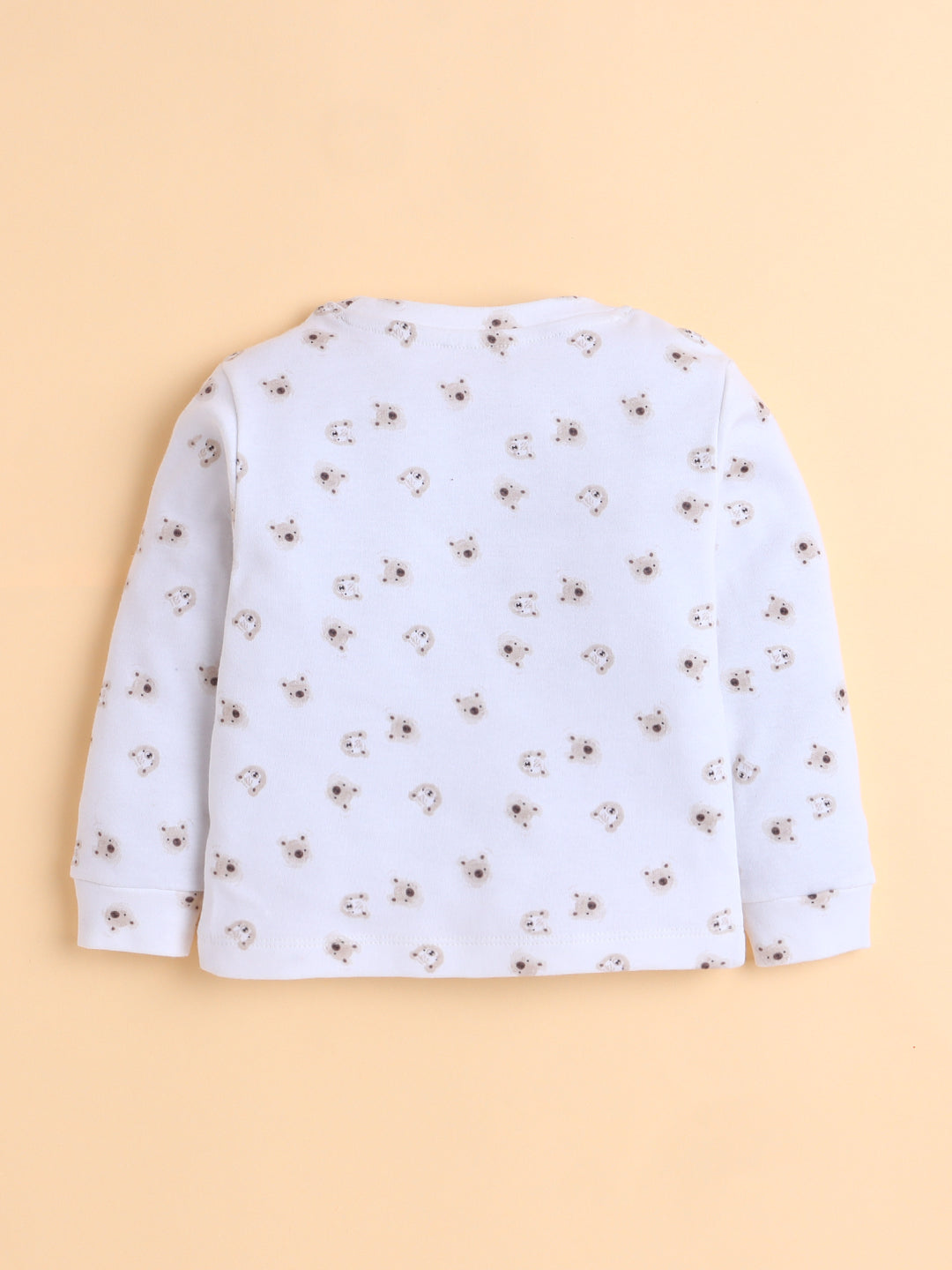 Polka Tots Cotton Sweatshirt & Jogger Pants for Baby Girls & Boys - White (0-3 Months)