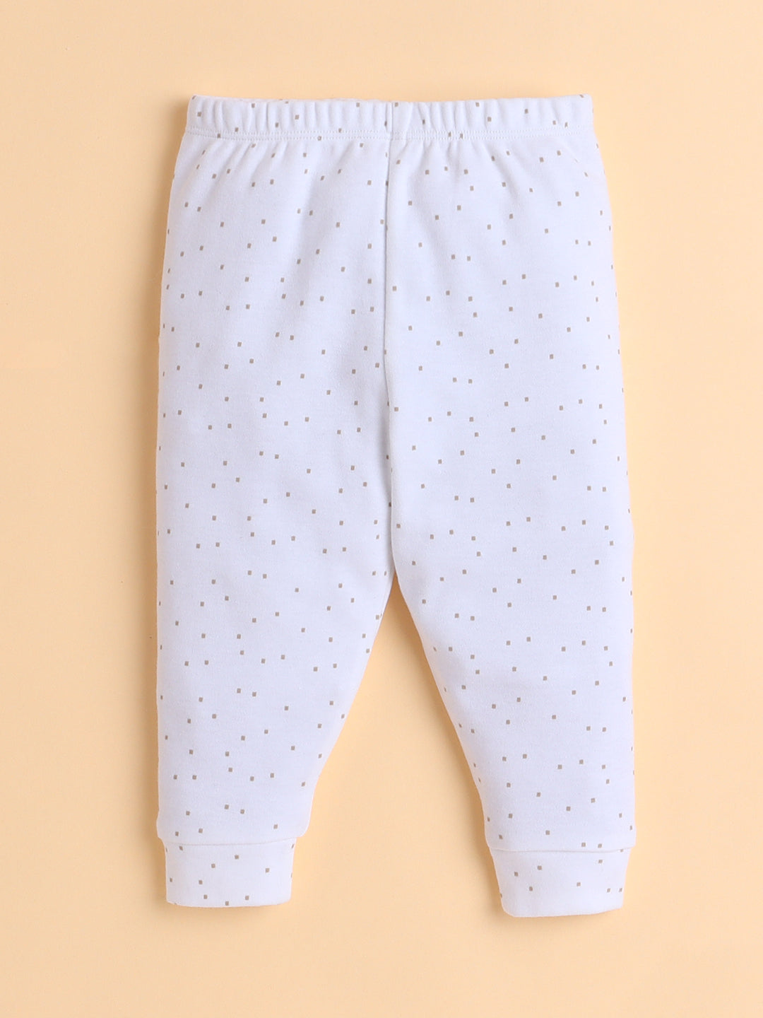 Polka Tots Cotton Sweatshirt & Jogger Pants for Baby Girls & Boys - White (0-3 Months)