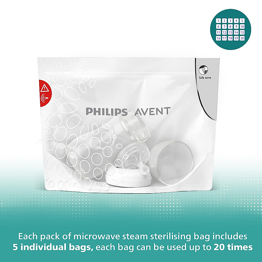 Microwave Sterilizing Bags, 5 count [SCF297/05] [PHILIPS]