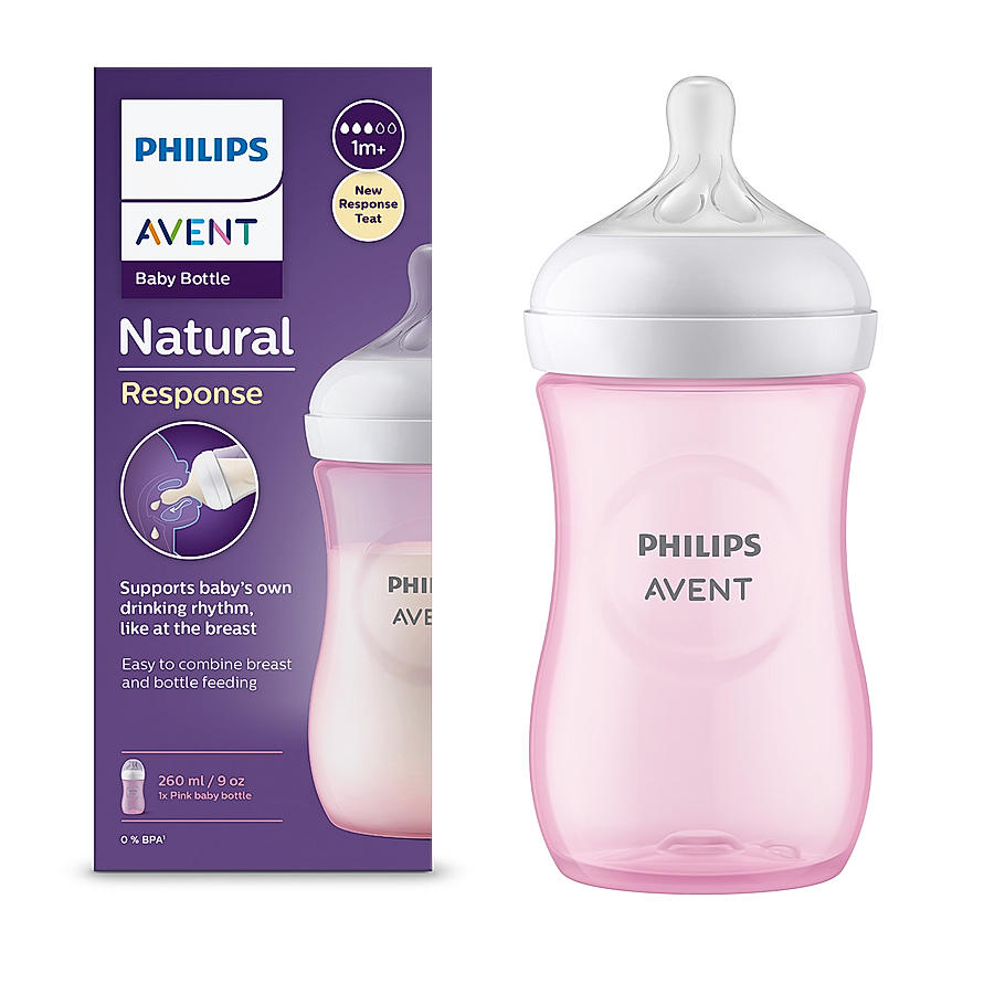 BOTTLE NATURAL 3.0 9OZ/260ml INDIA SINGLE PACK PINK [SCY903/11] [PHILIPS]