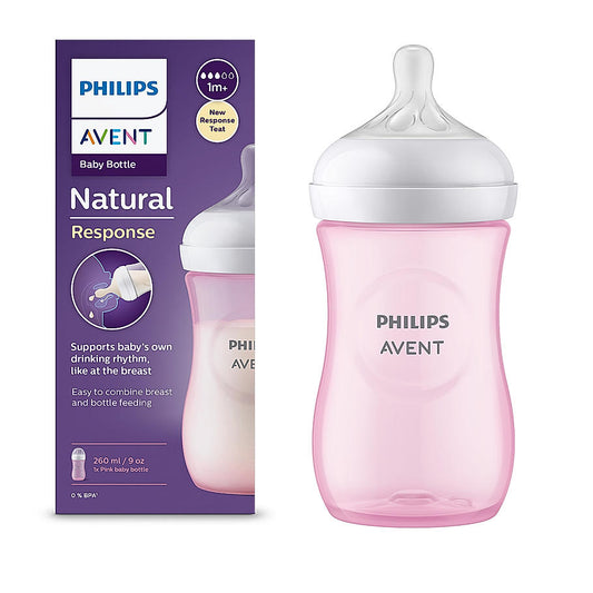 BOTTLE NATURAL 3.0 9OZ/260ml INDIA SINGLE PACK PINK [SCY903/11] [PHILIPS]