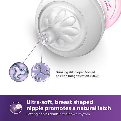 BOTTLE NATURAL 3.0 9OZ/260ml INDIA SINGLE PACK PINK [SCY903/11] [PHILIPS]