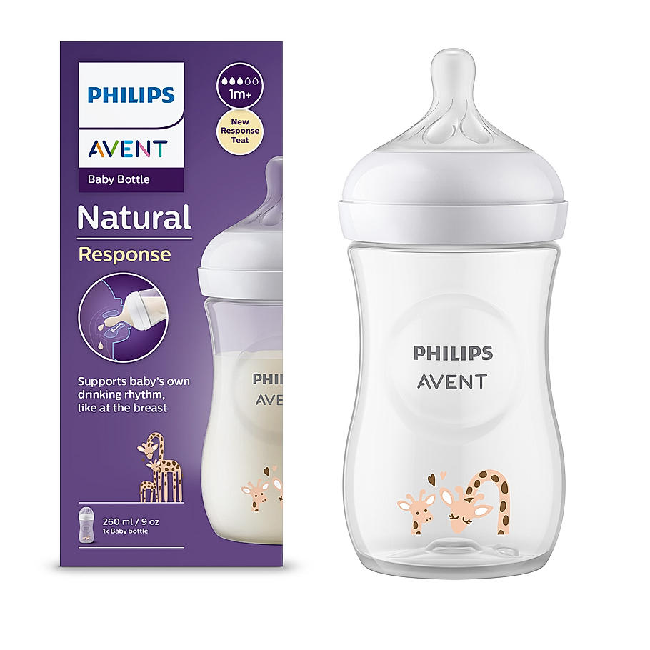 BOTTLE NATURAL 3.0 9OZ/260ml INDIA SINGLE PACK PINK WITH IMAGE [SCY903/66] [PHILIPS]