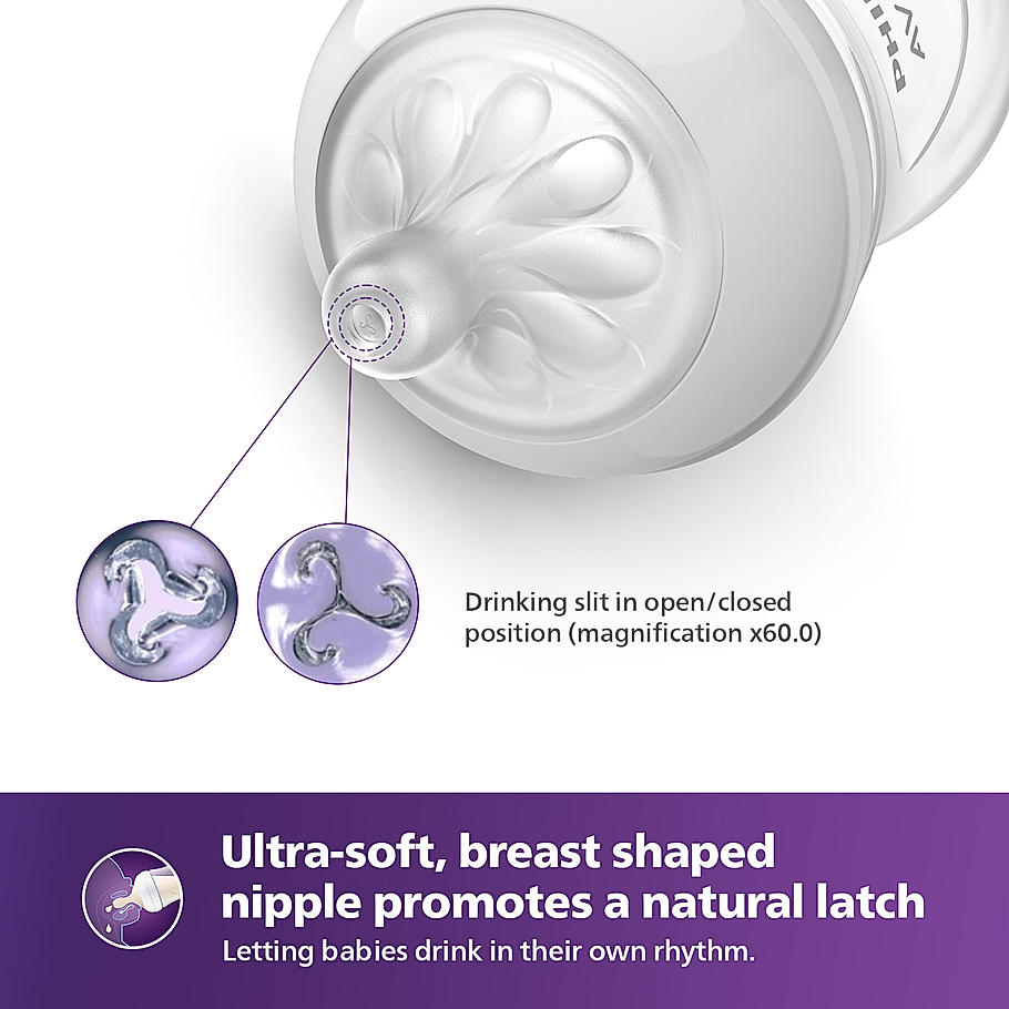 BOTTLE NATURAL 3.0 9OZ/260ml INDIA SINGLE PACK PINK WITH IMAGE [SCY903/66] [PHILIPS]