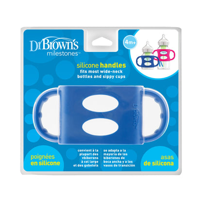 Dr. Brown's 100% Silicone Wide-Neck Baby Bottle Handles, Blue