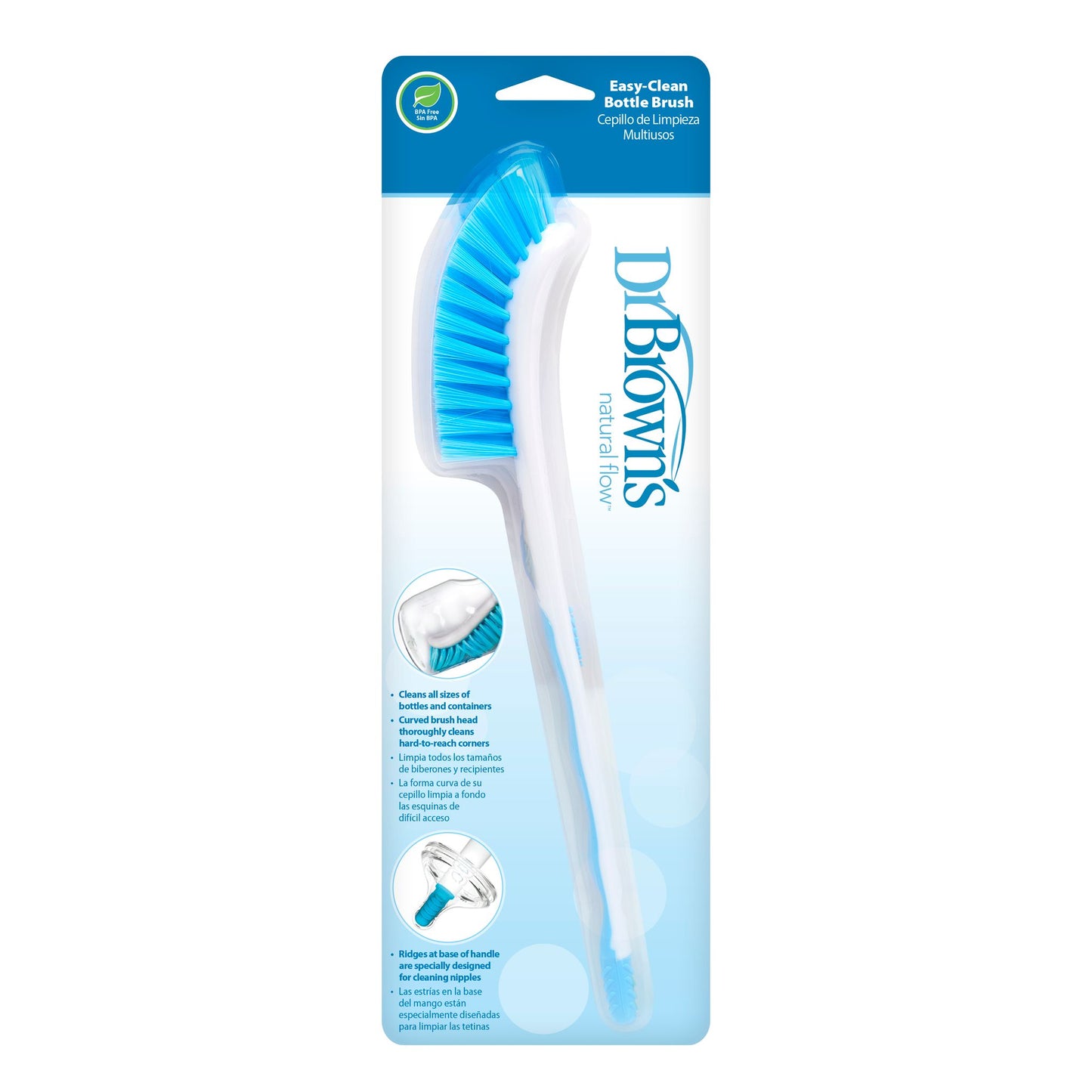 Dr. Brown's Bottle Plastic Brush, Blue, (Pack of 1)