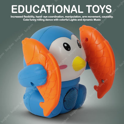 Baybee Tumbling Penguin Musical Toys for Baby Kids, Crawling Toys with 360°Spinning & Rolling, Music, Light, Sensor Control | Dancing Penguin Sound Toy | Tumbling Penguin Baby Toys 6-12 Months Boy Girl