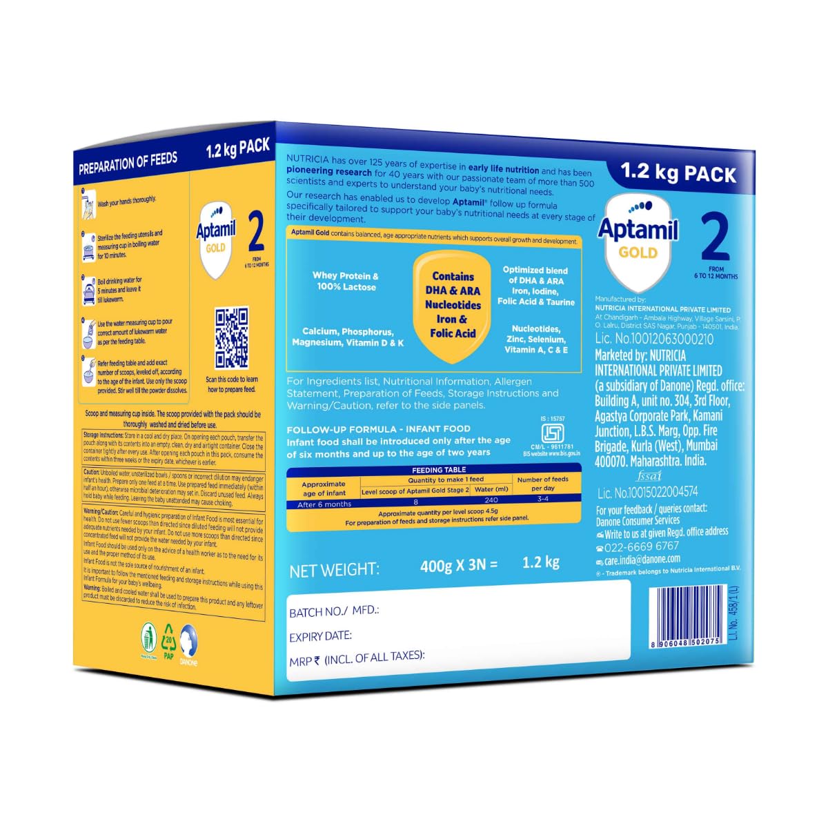 Aptamil Gold Stage 2 (6-12 Months) 1.2kg- Big pack