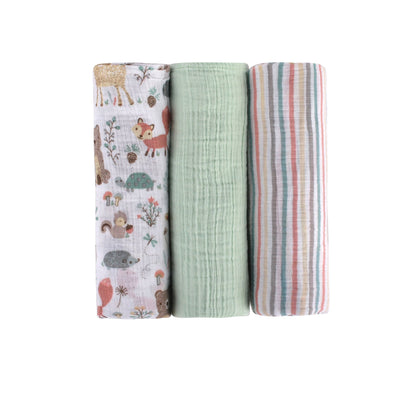 Abracadabra Swaddles (Set of 3) - Bambi & Friends Pack of 3