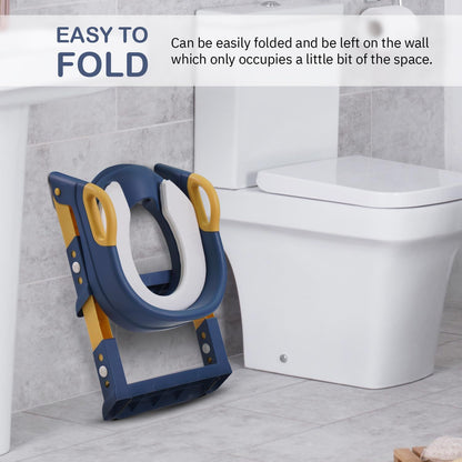 Baybee Aura Western Potty Training Cushioned Seat With Steps & Easy Grip Handle - Yellow