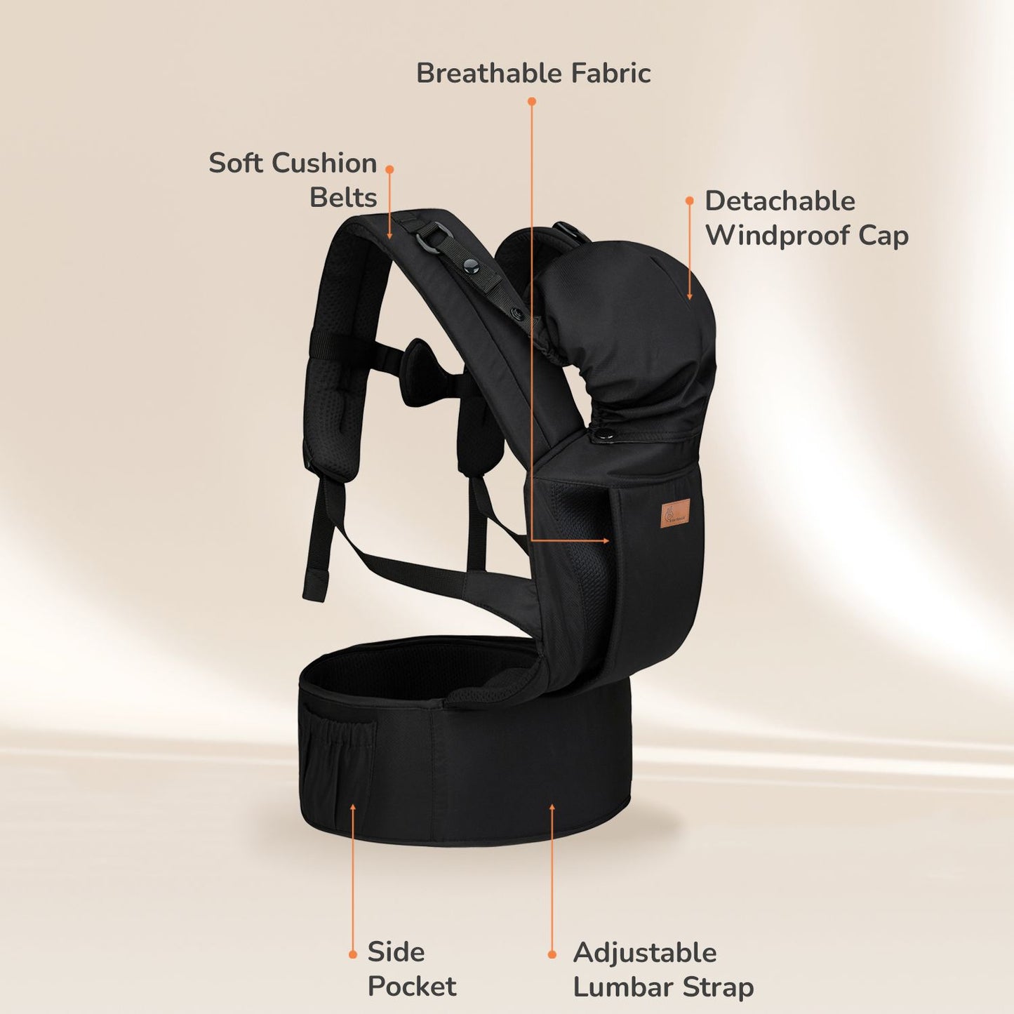 R for Rabbit Comfy Hug Ergo baby carrier Black