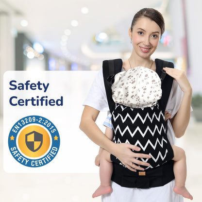 R for Rabbit Hug Me Ergo 2-In-1 Baby Carrier With Ergonomic Support Black