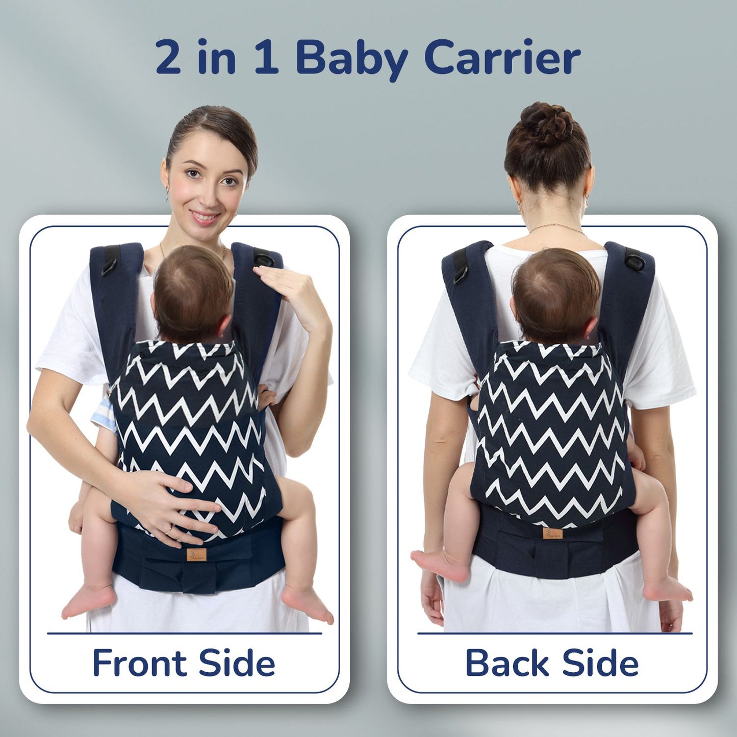 R for Rabbit Hug Me Ergo 2-In-1 Baby Carrier With Ergonomic Support Blue