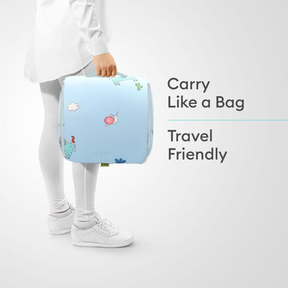 R for Rabbit Baby Nest Lite Bed - Easy Compact Fold, Zip Clouser, Carry Like Bag, Travel Friendly Sky Blue