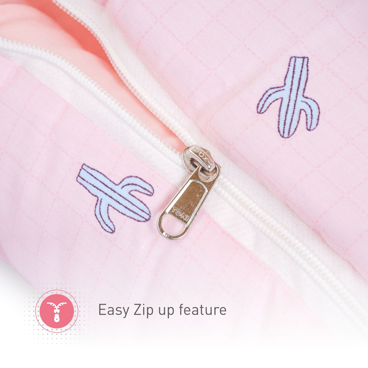 R for Rabbit Snuggy Baby Bed - Easy To Carry, Convertible, High Quality Zip, 100% Natural Cotton Blush Pink
