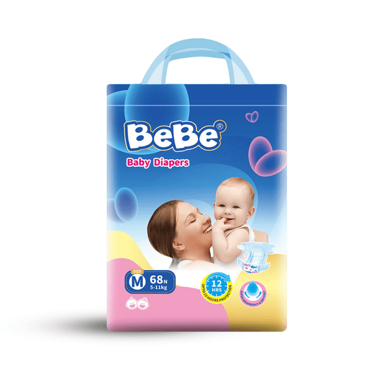 BeBe Baby Diaper - Medium, 5-11 Kg (68 Piece, M)