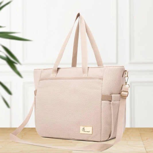 R For Rabbit Caramello Tote Multi Purpose Diaper Bag With Spacious Storage, Beige