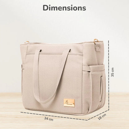 R For Rabbit Caramello Tote Multi Purpose Diaper Bag With Spacious Storage, Beige