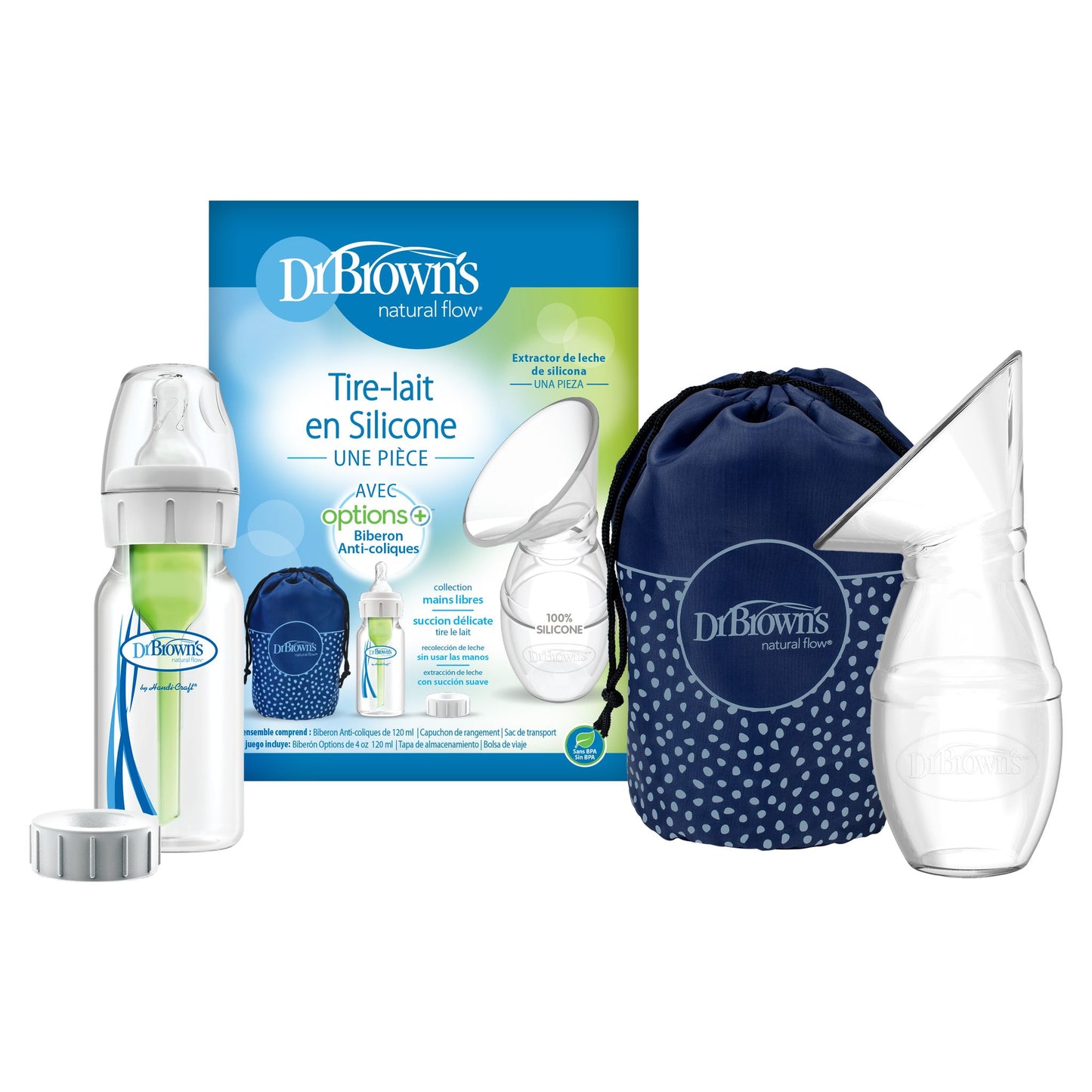 Dr. Brown's One-Piece Silicone Breast Pump With 120 Ml Pp W-N Options+ Baby Bottle