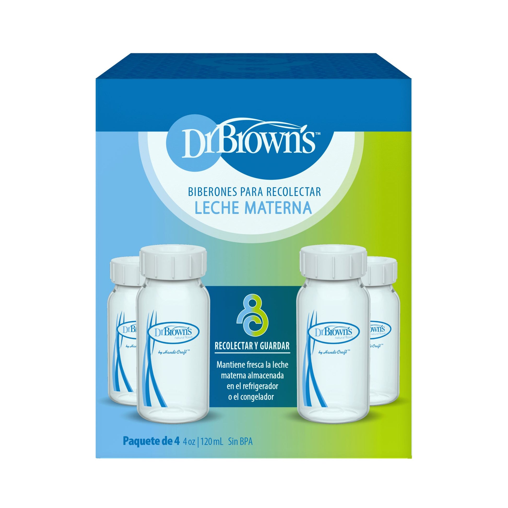 Dr. Brown's Narrow Neck Breastmilk Collection Bottles,4-Pack