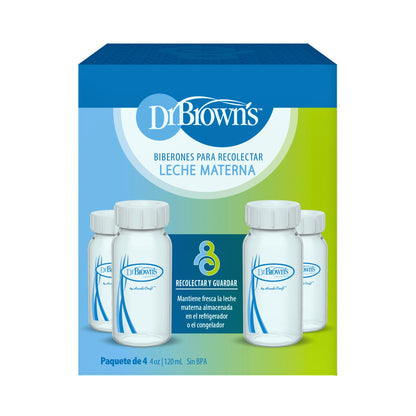 Dr. Brown's Narrow Neck Breastmilk Collection Bottles,4-Pack