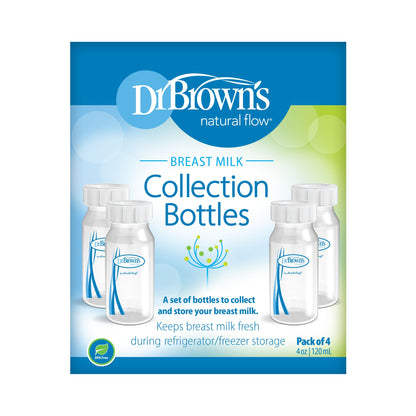 Dr. Brown's Narrow Neck Breastmilk Collection Bottles,4-Pack