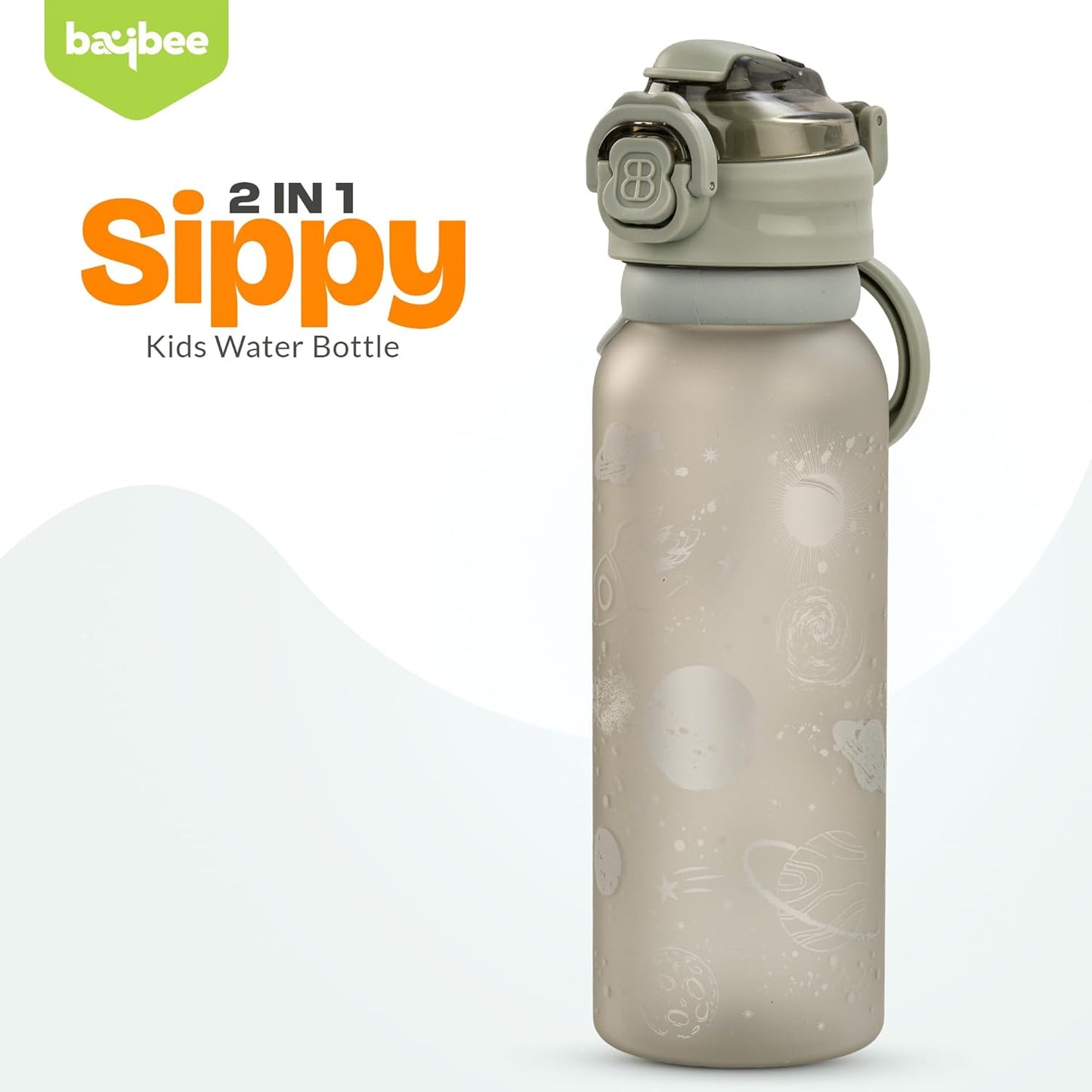 Baybee 2 in 1 Baby Sipper Bottle for Kids, Anti-Spill Sippy Water Bottle- BPA Free |Sippy Baby Bottle Sippers 900ml | Sipper Water Bottle for Kids, Babies Infants & Toddlers 6 Months to 9 Years (Grey)