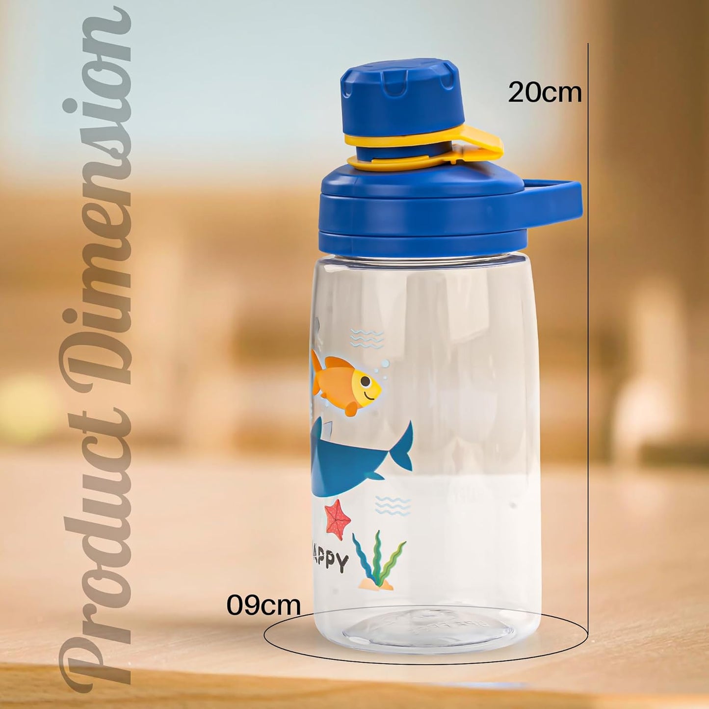 BAYBEE Joy Baby Sipper Water Bottle for Kids | Spill-Proof & BPA Free Safe Sippy Water Bottle 480ml for Kids 6+ Months | Drinking Training Sipper Bottle for School Kids & Toddlers, Boys Girls (Blue)