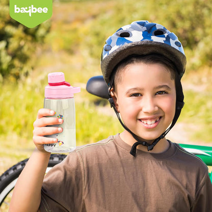 BAYBEE Joy Baby Sipper Water Bottle for Kids | Spill-Proof & BPA Free Safe Sippy Water Bottle 480ml for Kids 6+ Months | Drinking Training Sipper Bottle for School Kids & Toddlers, Boys Girls (Pink)